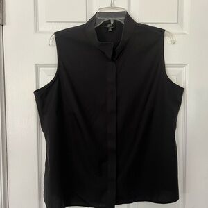 Talbots Black Buttoned Sleeveless Top 16P